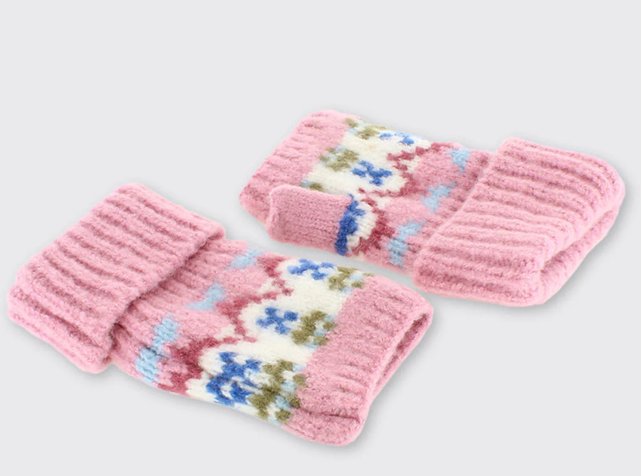 Carla Fingerless Gloves - Pink