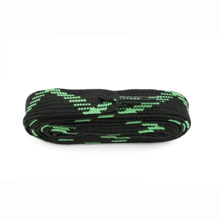 Luxury Shoe Laces - Crazy - Black and Fluro Green