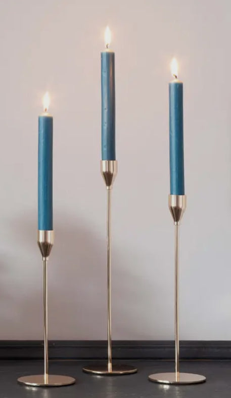 Teal Taper Dinner Candle