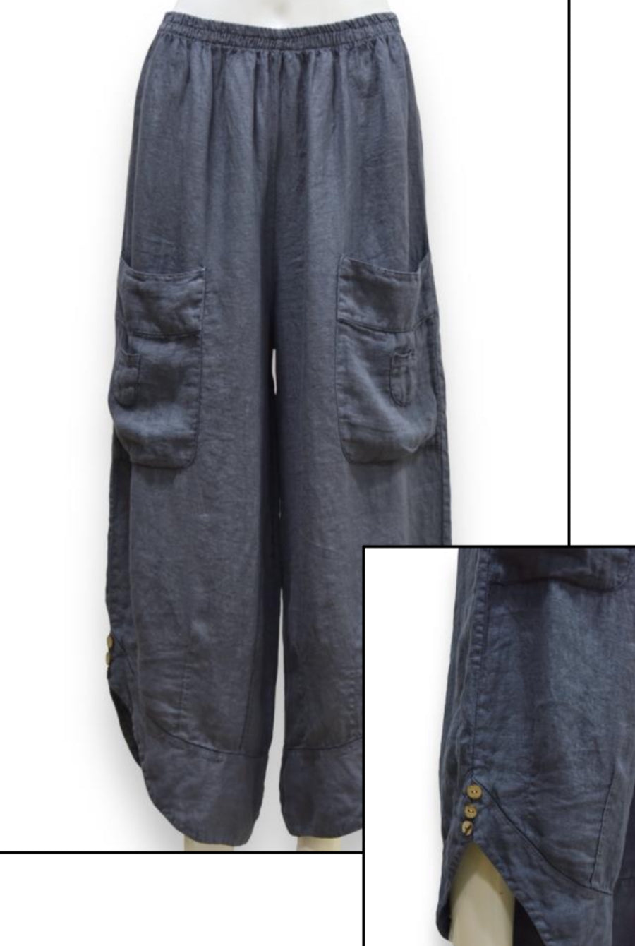 Pocket Linen Trouser - Aurina Ltd