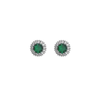 Emerald Crystal Flower Earring