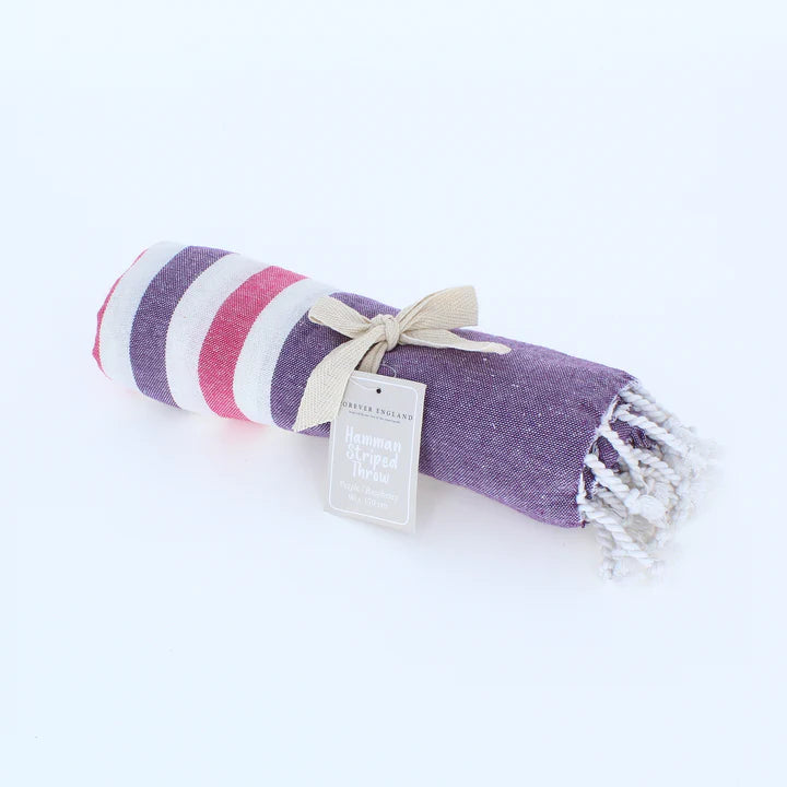 Purple/Raspberry Striped Hammam Towel
