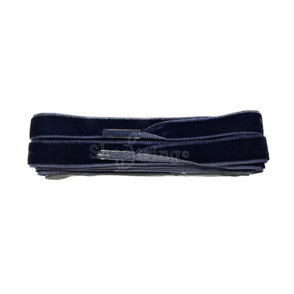Luxury Shoe Laces Navy Blue Velvet Aurina Ltd