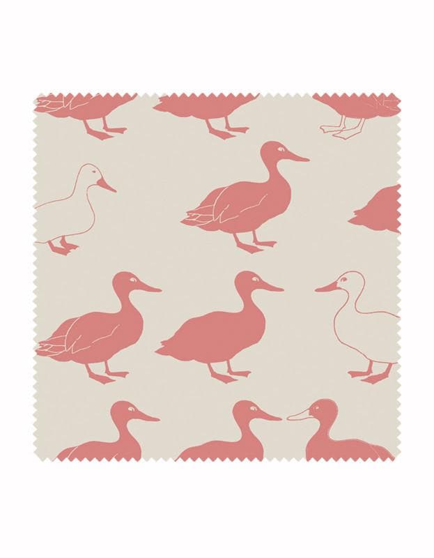 Jemima Duck Wallpaper in Blush & Stone - Aurina Ltd