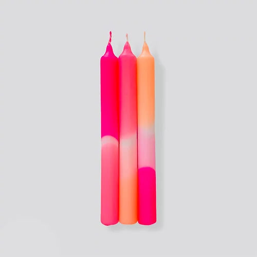 Dip Dye Neon Flamingo Dreams Dinner Candle