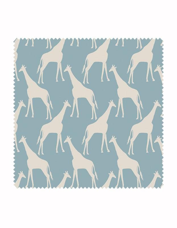 Gerald Giraffe Fabric in Sky Blue & Stone - Aurina Ltd