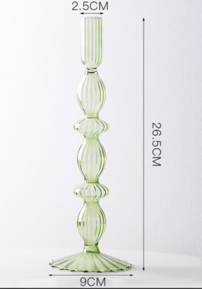 Lace Edged Glass Candlesticks - Aurina Ltd