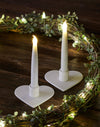 Pair of Ceramic Heart Candle Holder with LED candle - Aurina Ltd