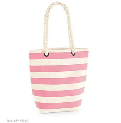 Nautical Stripe Canvas Tote Bag & Cosmetic Bag with Personalisation - Aurina Ltd