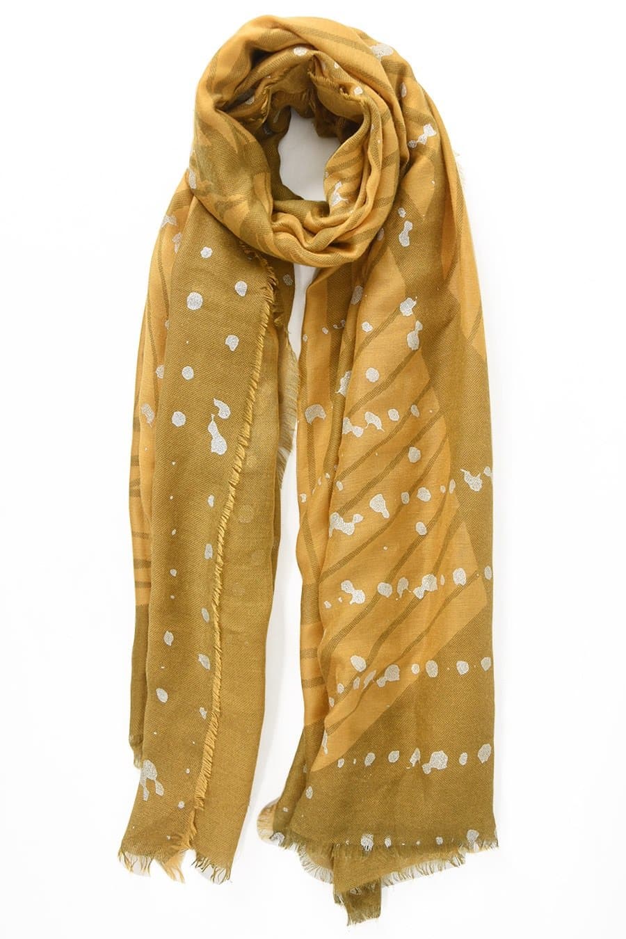 Metallic spot woven scarf - Aurina Ltd
