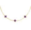 Purple 3 Clover Necklace