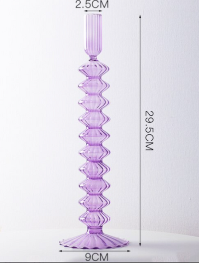 Lace Edged Glass Candlesticks - Aurina Ltd