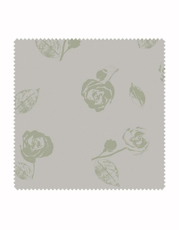 Vintage Rose Wallpaper in Sage & Stone - Aurina Ltd