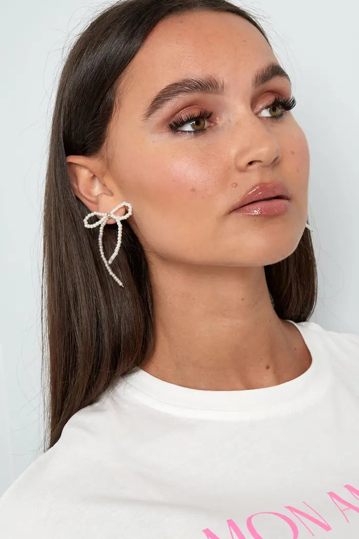 Pearly Bow Earrings Aurina Ltd