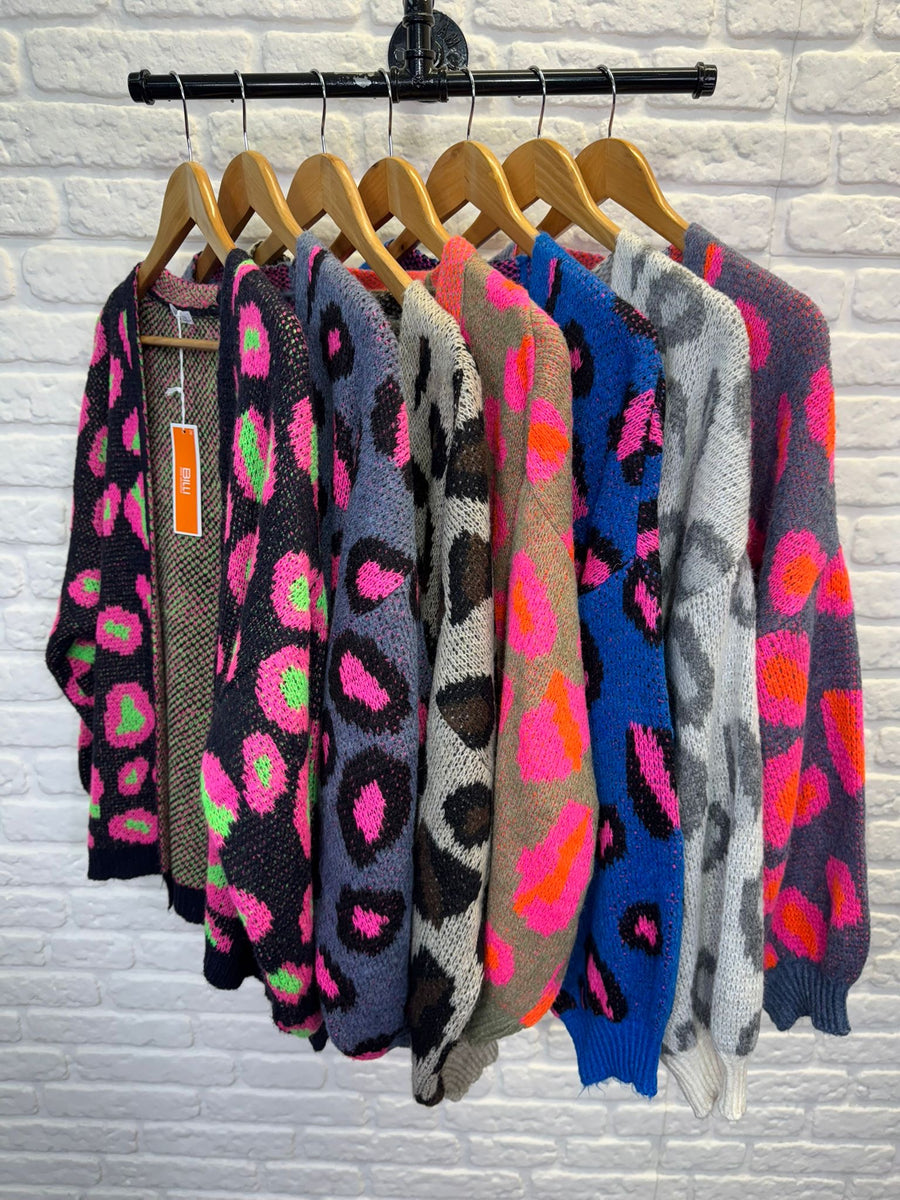 Lorna Leopard Chunky Knit Cardigan