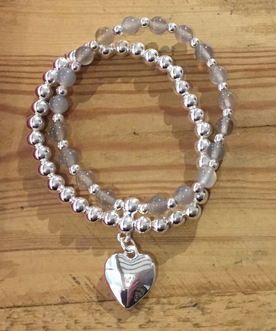 Silver stretchy bracelets