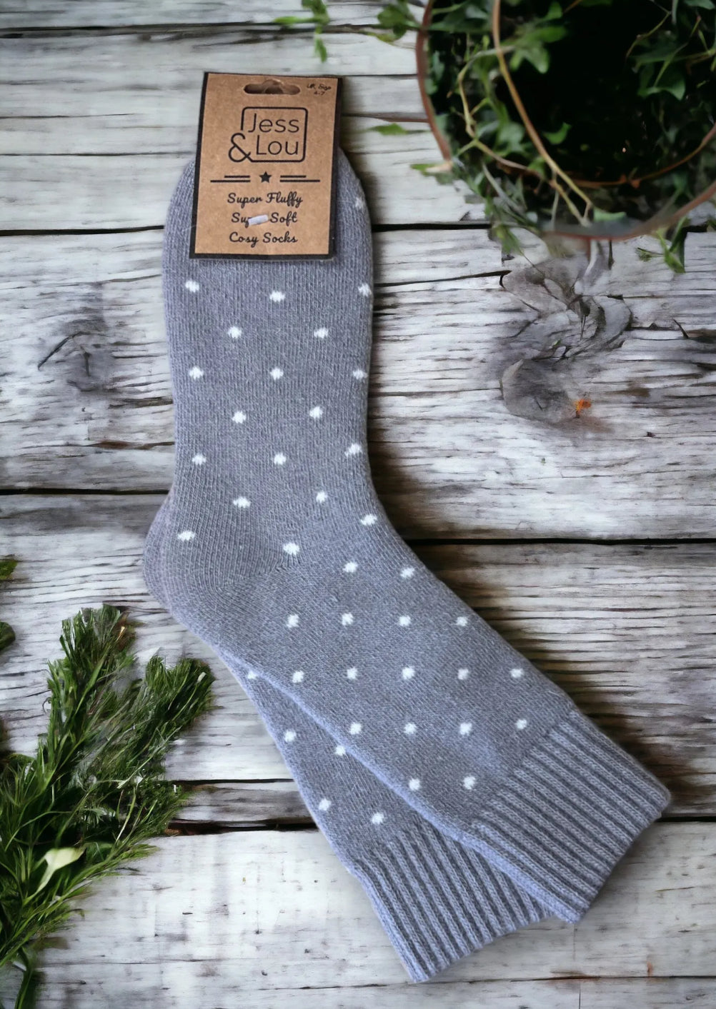 Delightful Dots Ribbed Cosy Sock