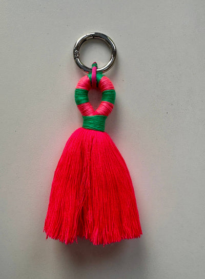 Bag Charm with Coral Tassel