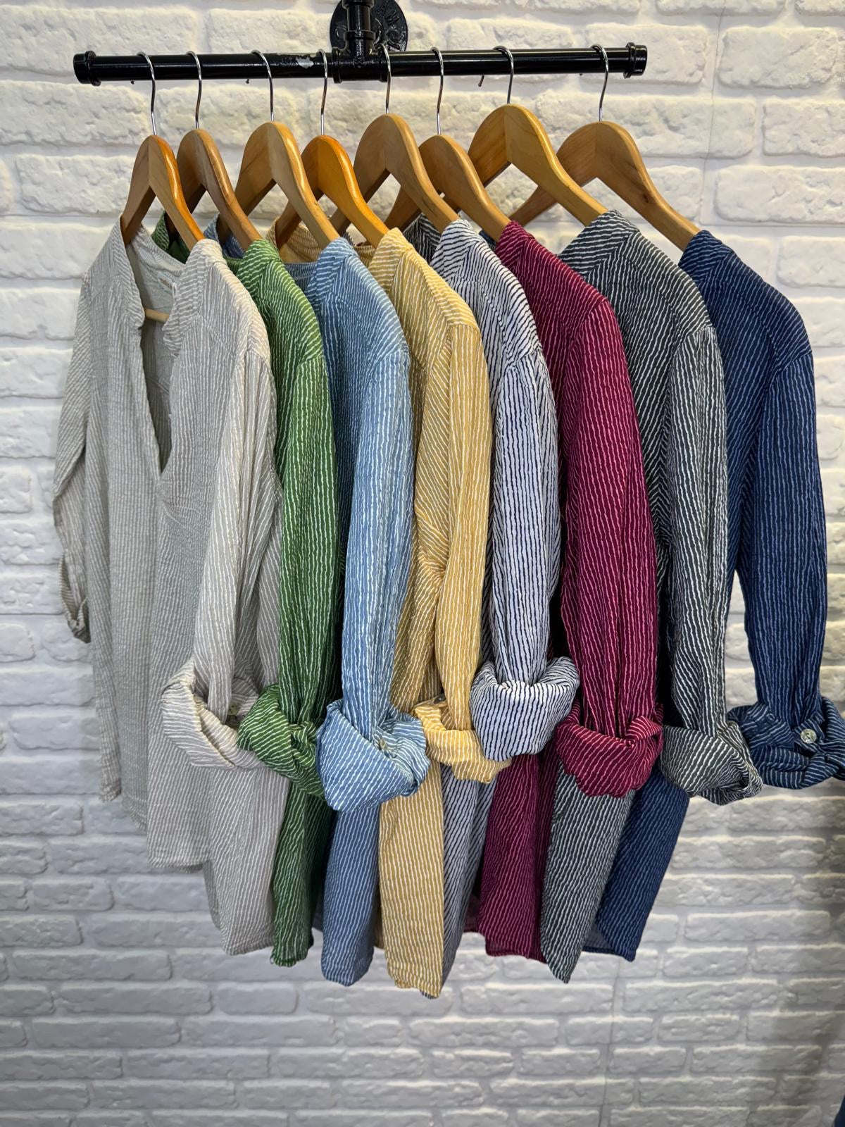 Sara Striped Cotton Blouse