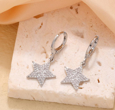Silver Star Drop Huggie Aurina Ltd