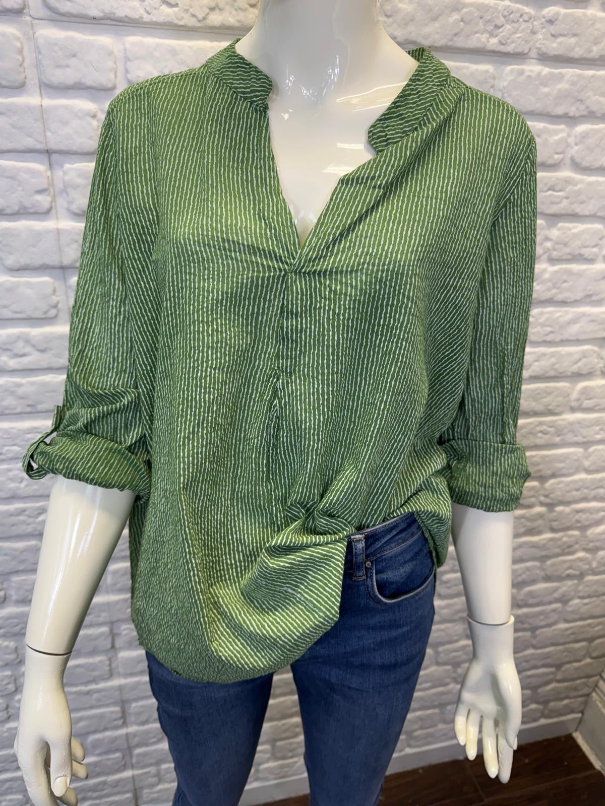 Sara Striped Cotton Blouse