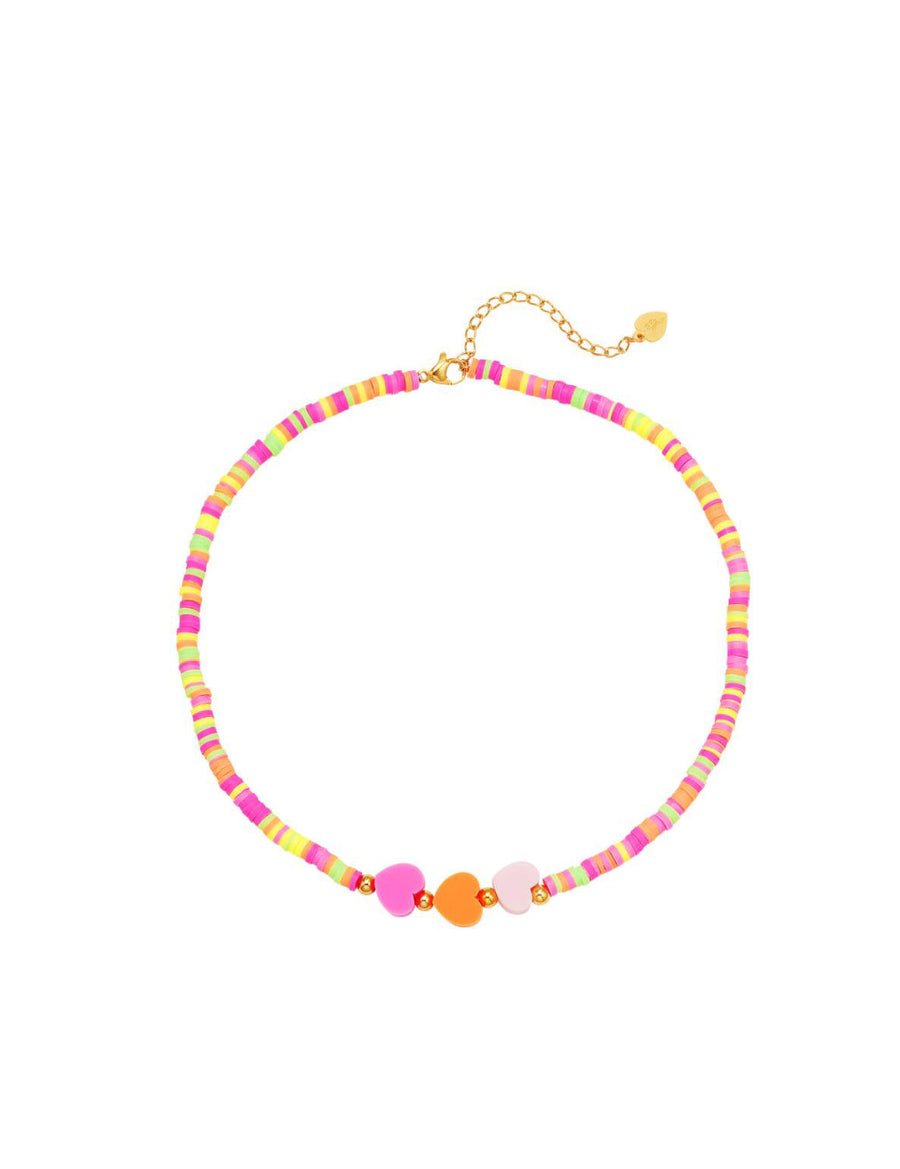 Polly Pink Heart Girls Necklace Aurina Ltd