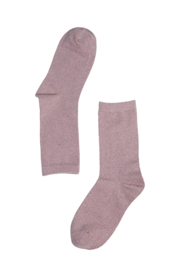 Dusty Pink Glitter Socks