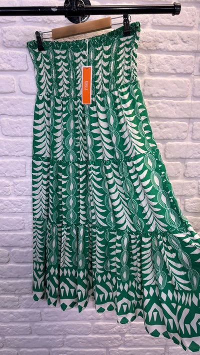 Summer Leaf Patterened Skirt Dress Aurina Ltd