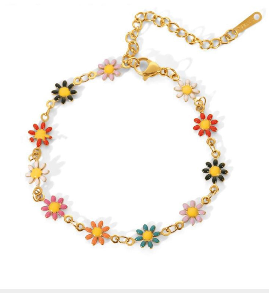 Multi Colour Daisy Bracelet
