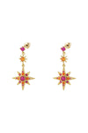 Pink and Gold Sparkle Star Pendent Earring