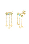 Three in One Butterfly Earring - Gold and Green