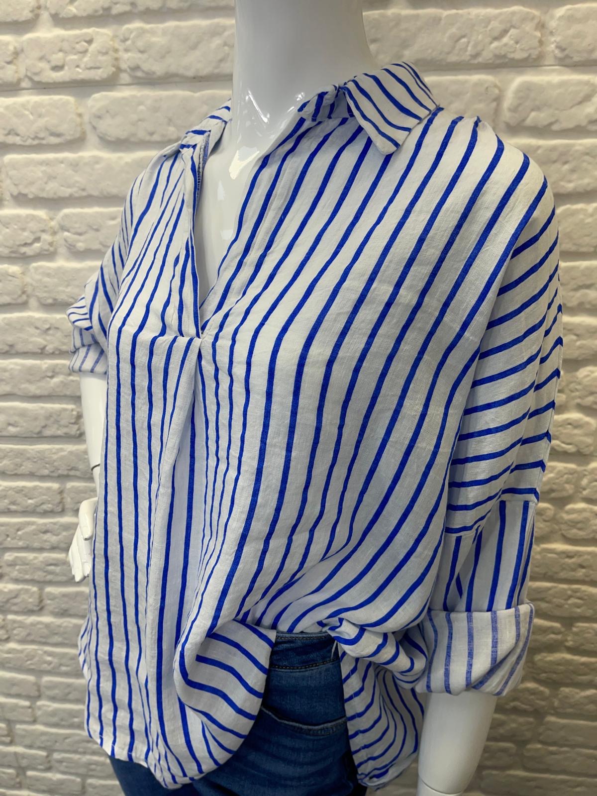 Cotton Striped Summer Blouse