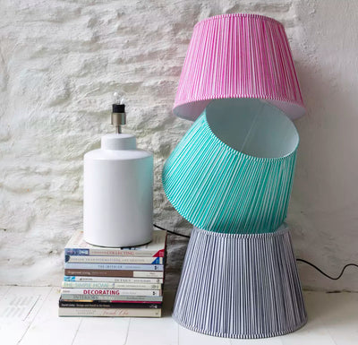 Striped Mint Lampshade - 40cm