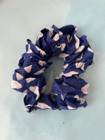 Summer-Fun White Patterned Scrunchies