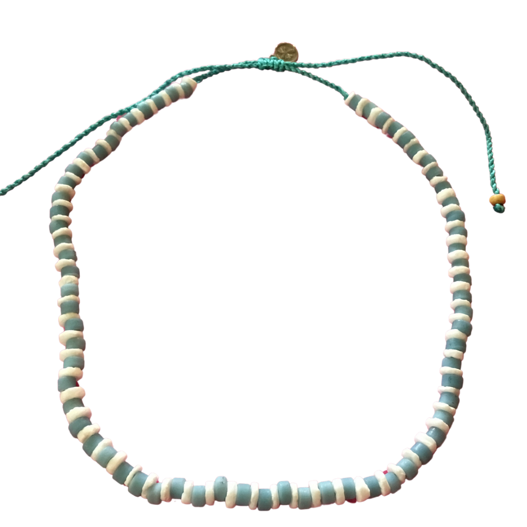 Weybourne Blue and White Ceramic Bead Necklace Aurina Ltd