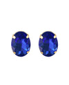 Sapphire Blue Oval Stud