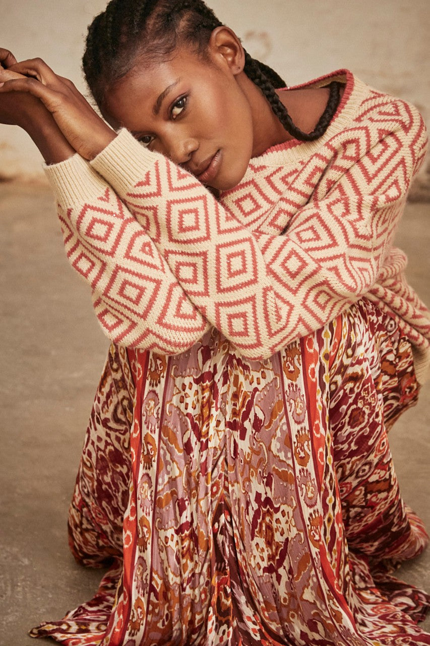 Peta Geometric Knit Jumper Aurina Ltd