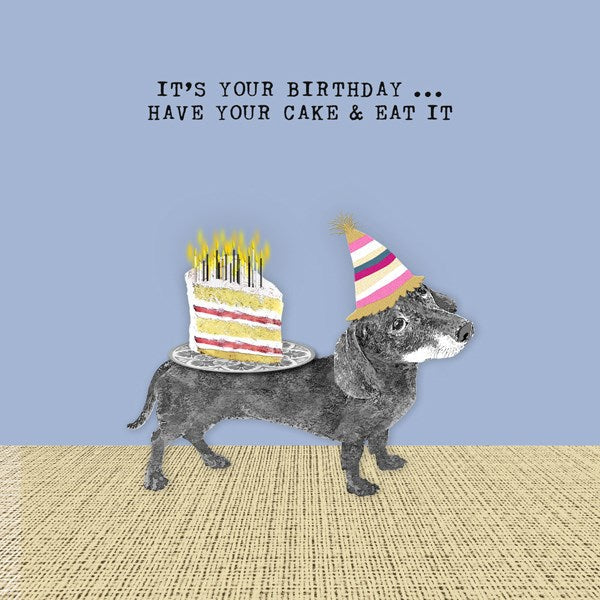 Sausage Dog Birthday Card Aurina Pop UP Ltd