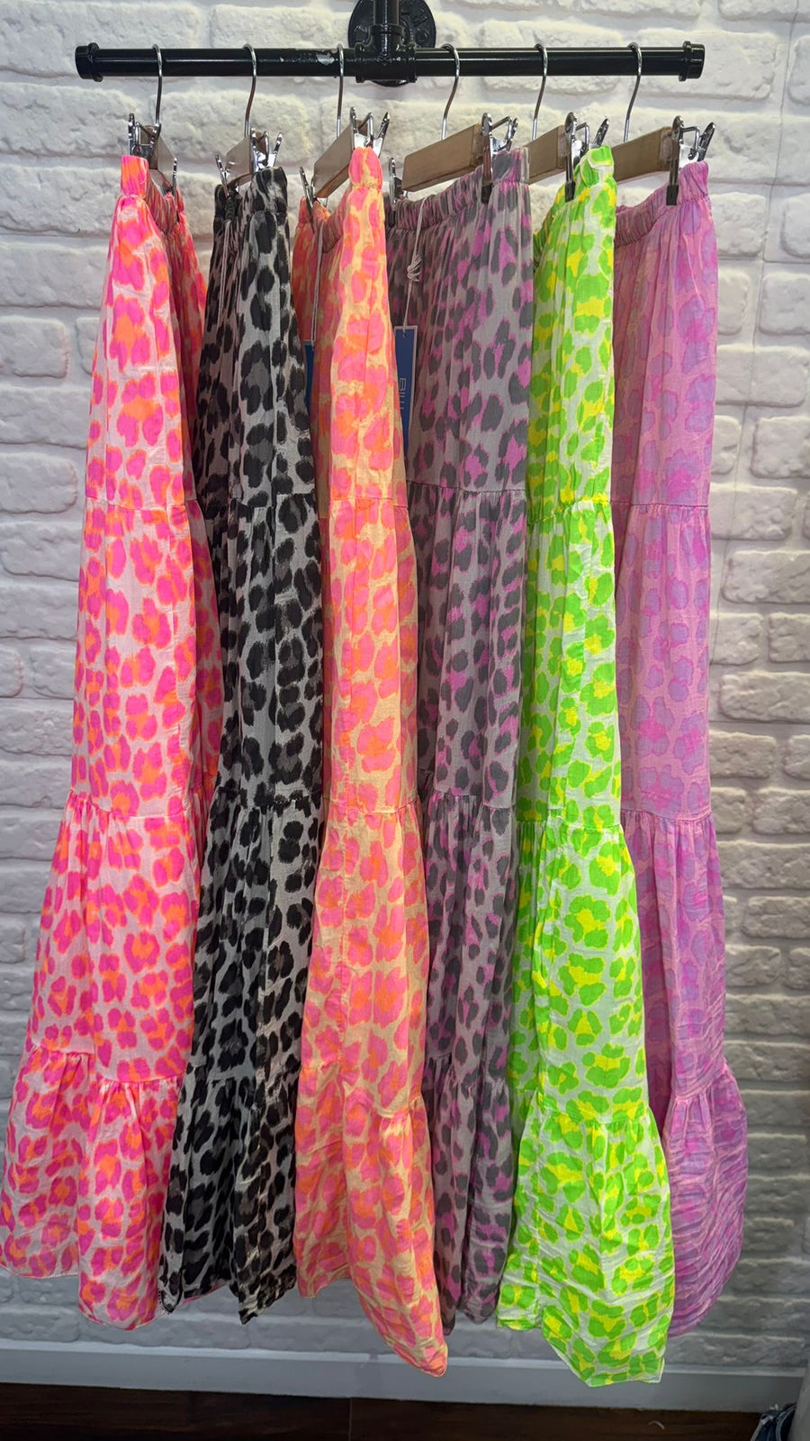 Summer Leopard Cotton Maxi Skirt