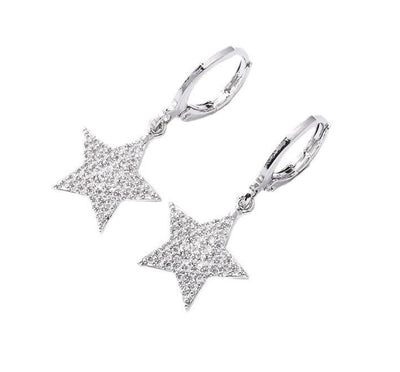 Silver Star Drop Huggie Aurina Ltd