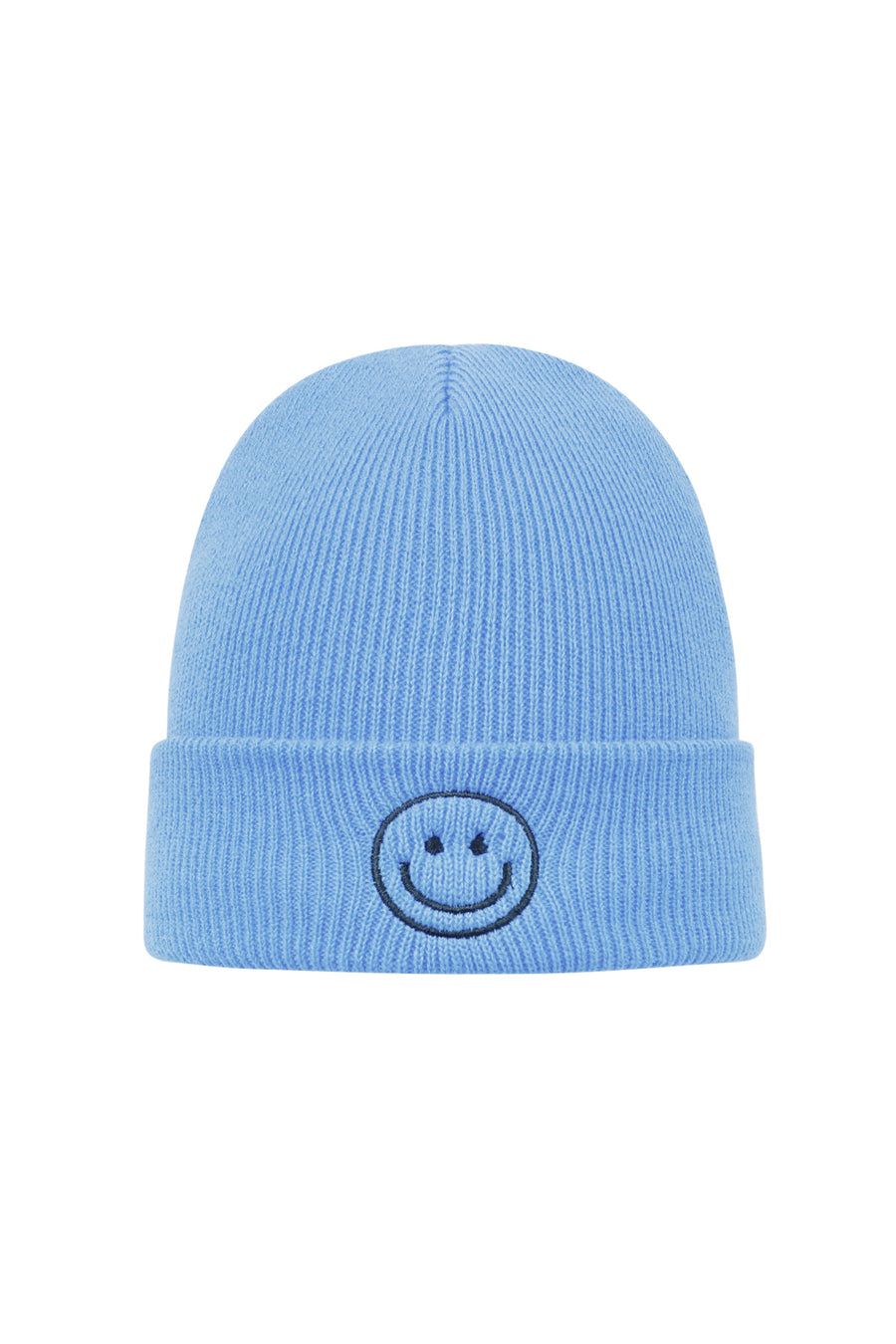 Smiley Beanie Hat - Blue