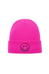 Smiley Beanie Hat - Fuschia