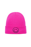Smiley Beanie Hat - Fuschia