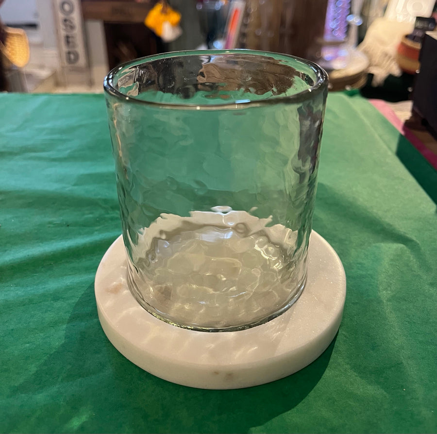 Glass T-lite with Marble Base