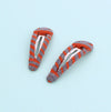 Striped Hairclips - Rust