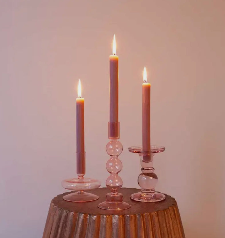 Dusty Pink Taper Dinner Candle