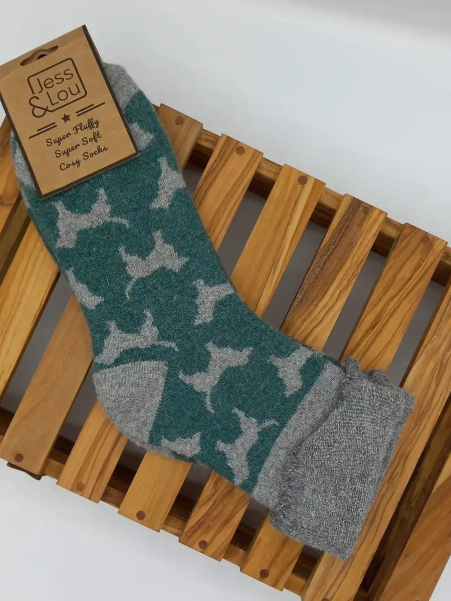 Delightful Dogs Super Cosy Socks - Green