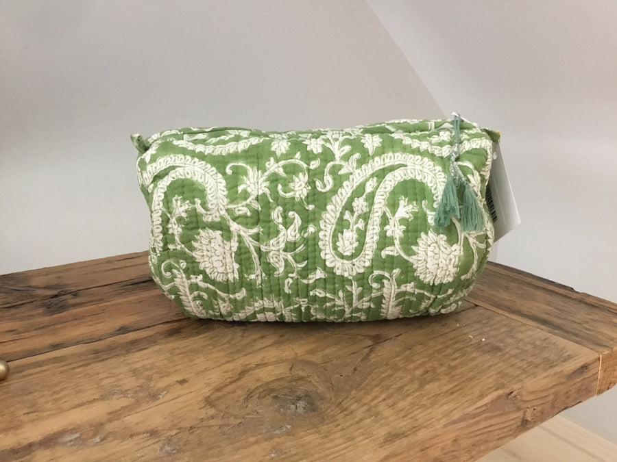 Matilda Paisley Green Wash Bag