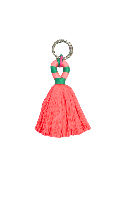 Bag Charm with Coral Tassel