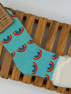 Turquoise Radiant Rainbow Cosy Cuff Socks
